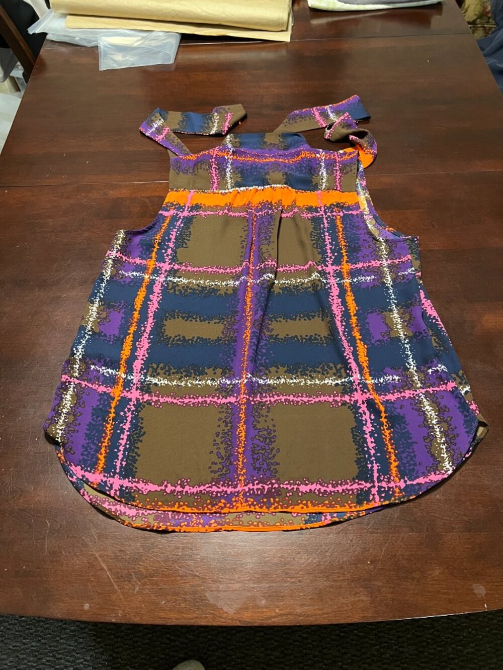 J CREW MULTI COLORED PLEATED SKIRT WITHMATCHING  BLOUSE SIZE M - Picture 5 of 15